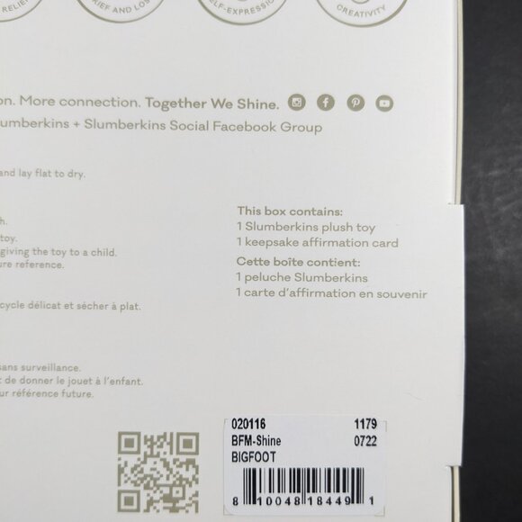 Slumberkins Shine Bright Bigfoot Snuggler - Picture 3 of 3